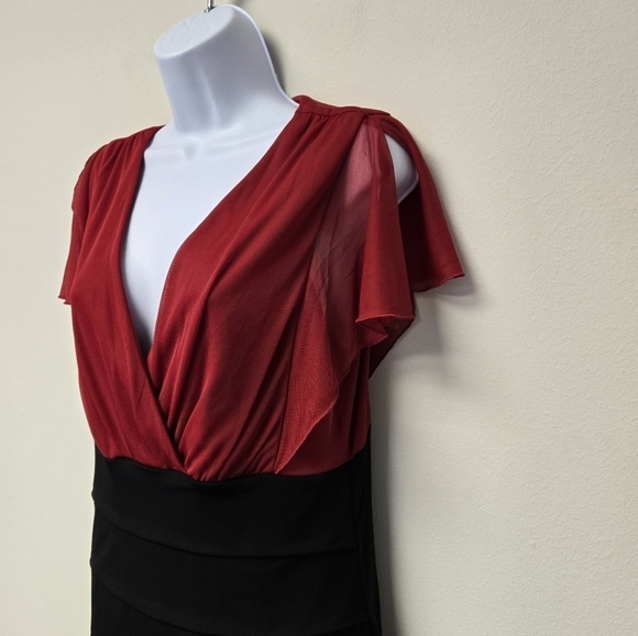 Enfocus Studio Bodycon Dress Red Black 14 - Picture 3 of 7